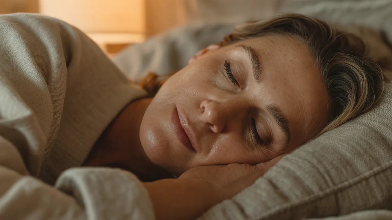 Woman waking up and looking in the mirror, noticing her skin after a night of poor sleep